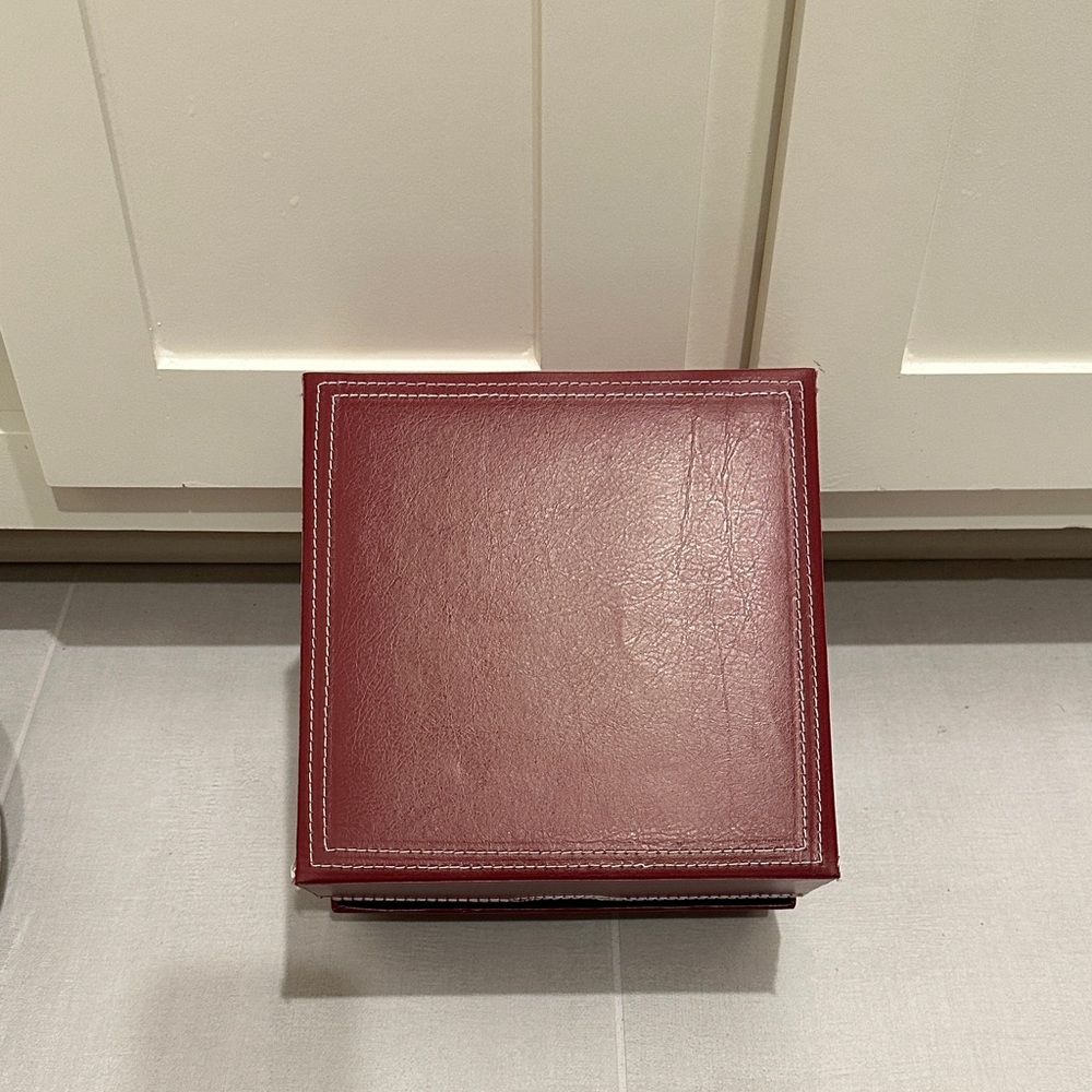 Red Leather Storage Box